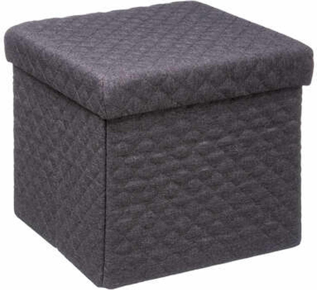 5Five Pouffe / Footstool / storage box - dark grey - polyester / mdf - 31 x 31 cm - foldable