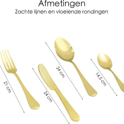 Goldfarbenes Besteckset 24-teilig - Besteck für 6 Personen