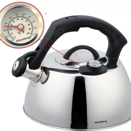 Klausberg KB-7370 Flötenkessel - 3L - Edelstahl - alle Herdarten