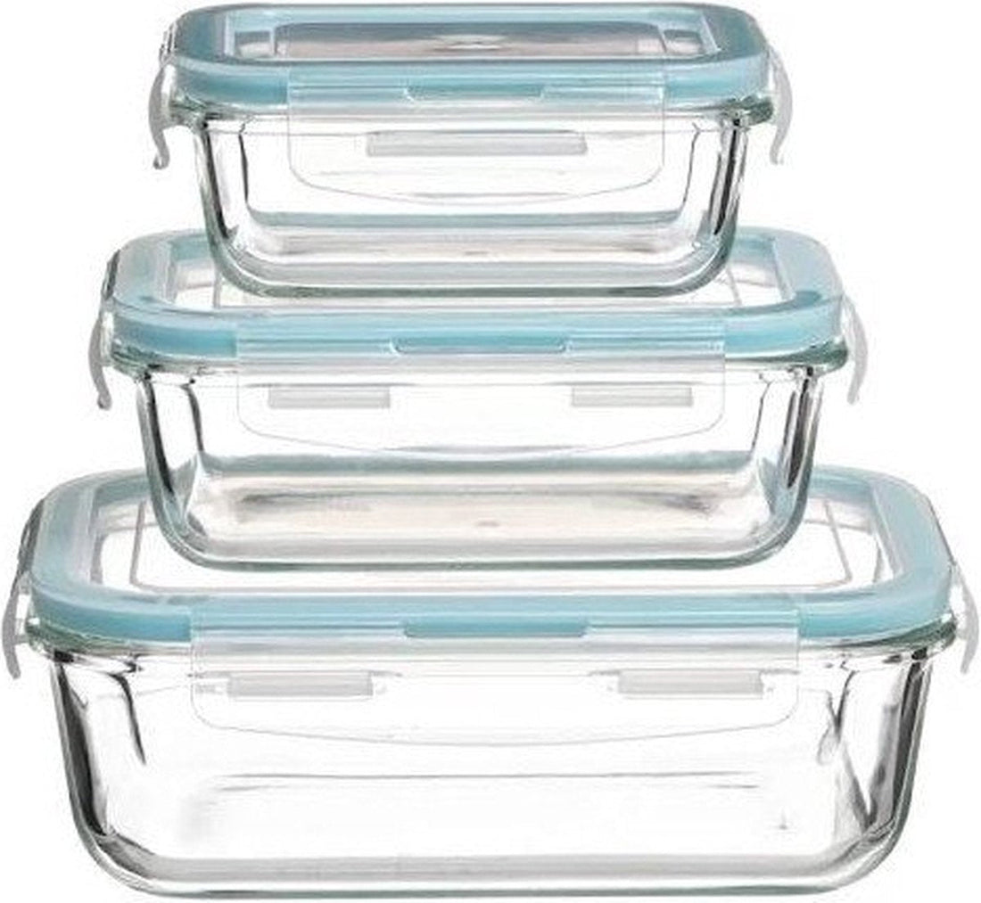 3x Boîtes repas en verre - Résistantes au  four