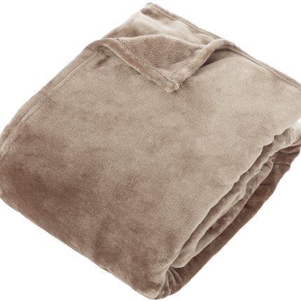 Atmosphera Plaid effen deken - 240x260cm - Beige