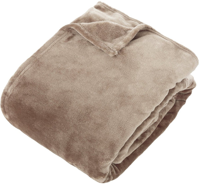 Atmosphera Plaid effen deken - 240x260cm - Beige