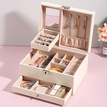 Sieraden Organizer met Spiegel - Luxe Opbergdoos