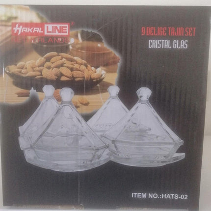 9 delige Glas Tajine Set. AtlasMed.