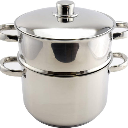 Royalty Line® C8L Stoompan Inductie - 8 Liter / Ø 24 cm - Soeppan Voor Alle Warmtebronnen - RVS Deksel met Couscous Pan