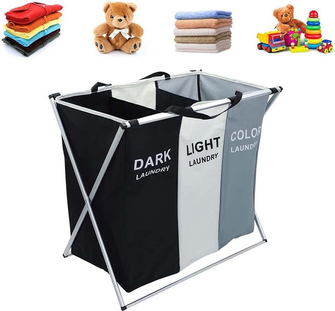 Freestanding Laundry Hamper with 3 Compartments – 135L Organizer