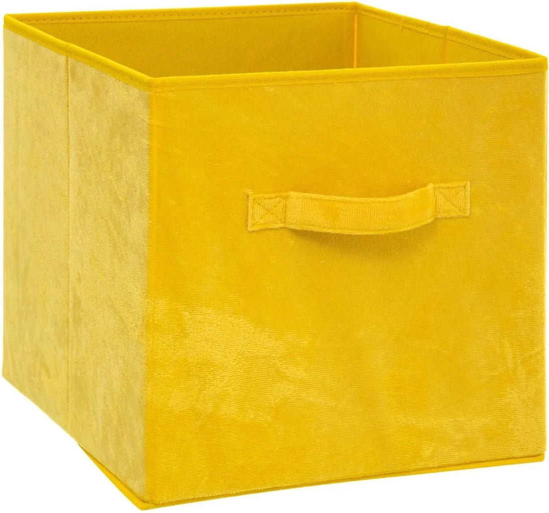 5Five Panier de rangement / panier pour étagère - jaune - 29 litres - 31 x 31 x 31 cm - Boîtes de rangement - Paniers pour étagères à cases - polyester