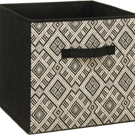 Aufbewahrungskorb/Schrankkorb 29 Liter schwarz/creme Polyester 31 x 31 x 31 cm - Aufbewahrungsboxen - Regalkörbe