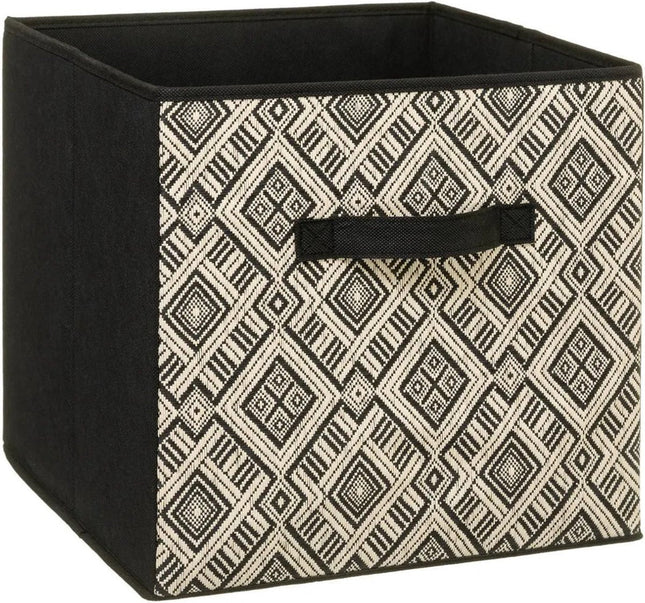 Aufbewahrungskorb/Schrankkorb 29 Liter schwarz/creme Polyester 31 x 31 x 31 cm - Aufbewahrungsboxen - Regalkörbe