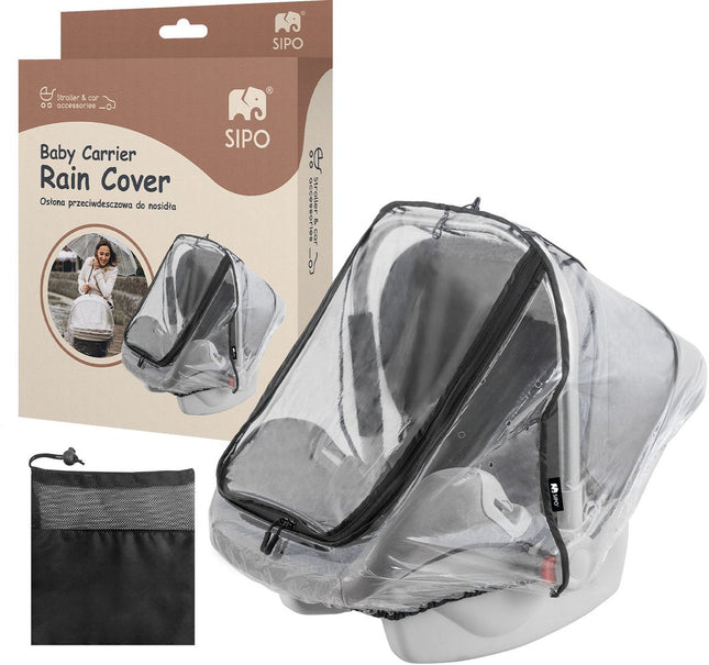 SIPO Regenschirm für Autositz - Wasserdichter Schutzbezug für Maxi-Cosi und Kinderwagen - Transparent - Universalmodell - EVA-Material - Regenhaube Kinderstuhl -