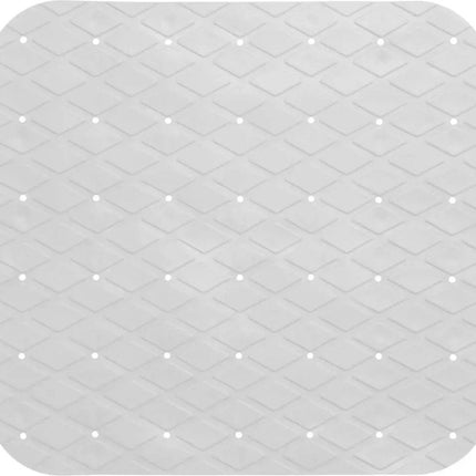 5Five Anti-slip badkamer douche/bad mat - wit - 50 x 50 cm - vierkant - Badkamermat met zuignappen - rubber