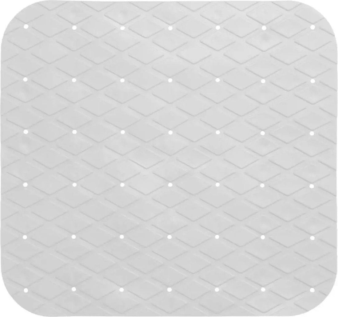 5Five anti-slip badmat wit – vierkante douchemat met zuignappen, 50 x 50 cm