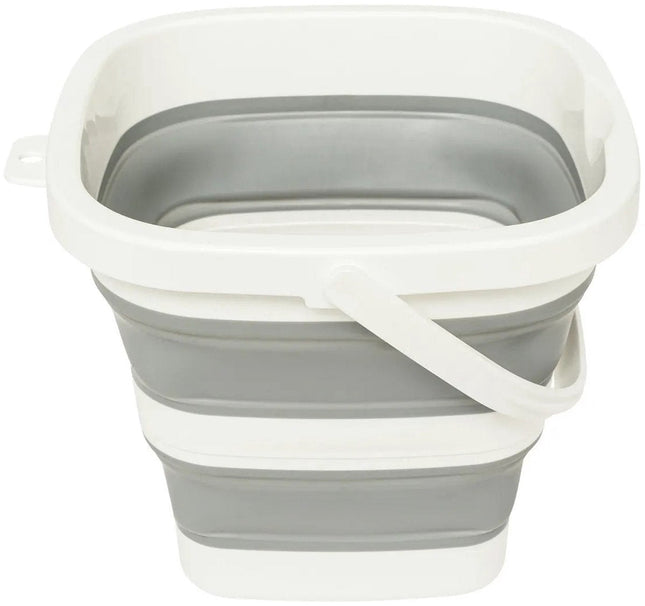 5Five Emmer opvouwbaar - 5L - grijs/wit - kunststof en rubber - Camping emmer