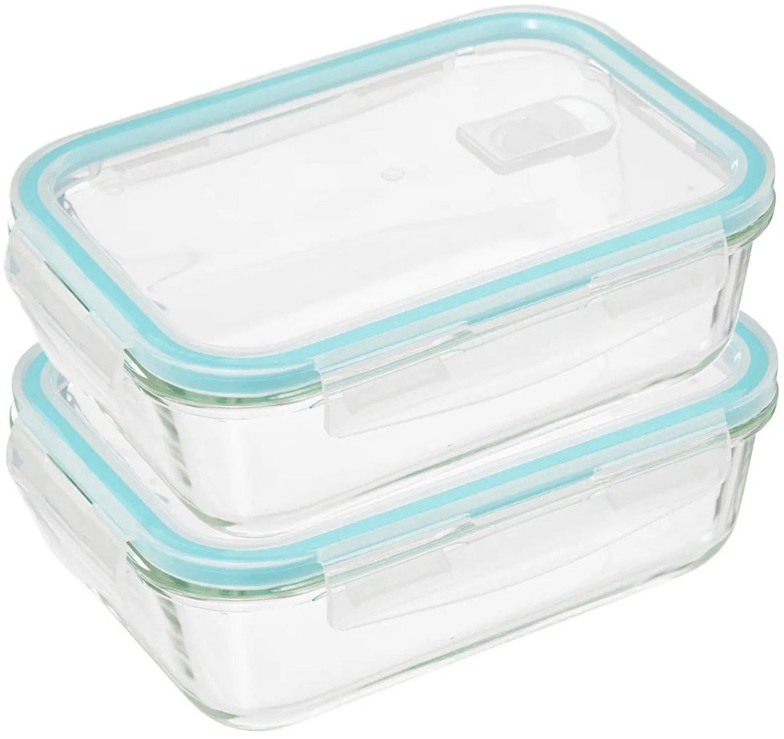 5Five glazen vershoudbakjes met deksel, set van 2 – luchtdicht, 1180 ml