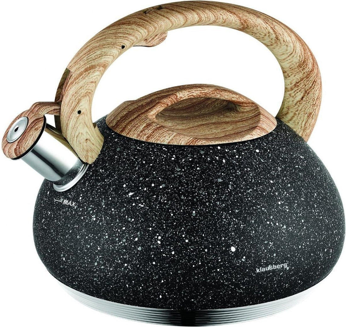Klausberg 7279 - Bouilloire sifflante - noir - marbré - 2,7 litres