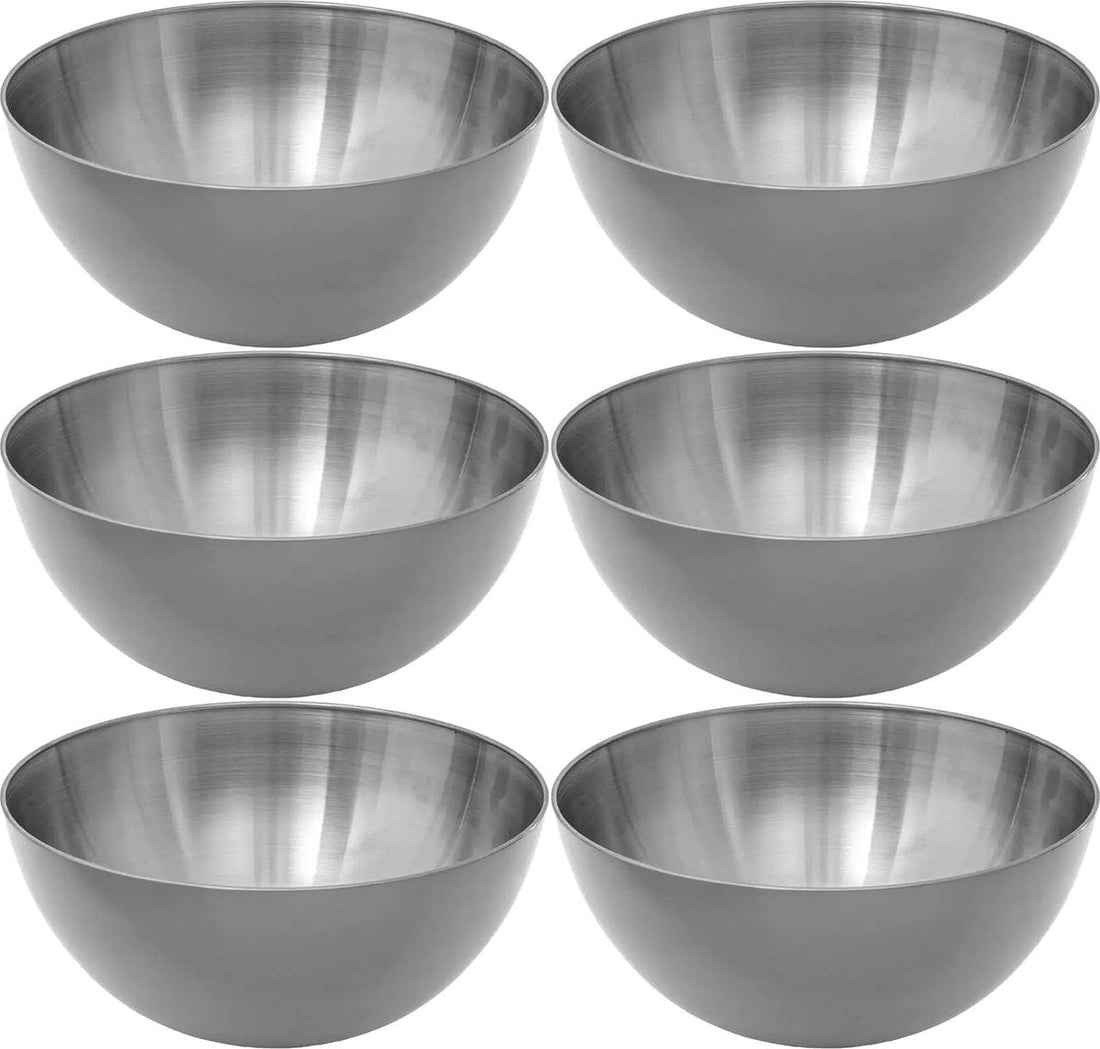 Secret de Gourmet - Salad bowls/Small bowls - Set of 6 - Stainless Steel - D19 cm