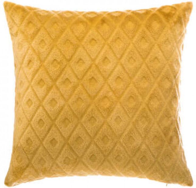 Kissen - Zierkissen - Comfort Above - Weich - Kariert - Atmosphera Créateur d'intérieur® - Kissen Ockergelb mit Palmenblattmotiv Geradliniges Design - 40x40cm