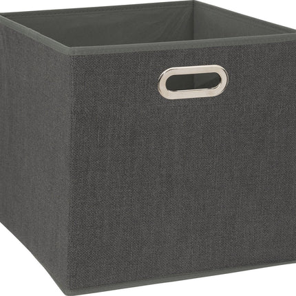 5Five Opbergmand/kastmandje - Donkergrijs - 31 x 31 x 31 cm - 29 liter - Vakkenkast manden - Stof met versterkte bodem
