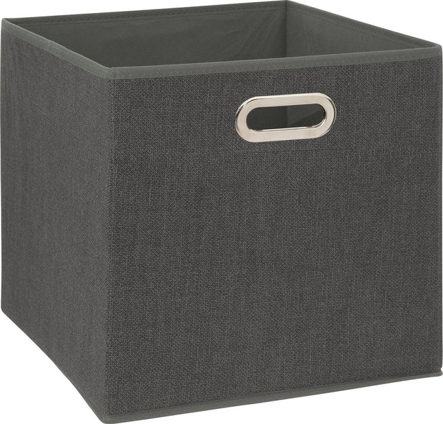 5Five Aufbewahrungskorb/Schrankkorb - Dunkelgrau - 31 x 31 x 31 cm - 29 Liter - Fächerkorb - Stoff mit verstärktem Boden