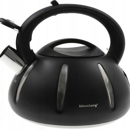 Klausberg 7548 - Fluitketel - 3 liter - zwart - RVS