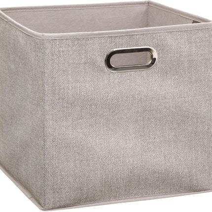 5Five Opbergmand/kastmand beige - linnen - 29 liter - 31 x 31 x 31 cm - Opbergbox - Vakkenkast manden