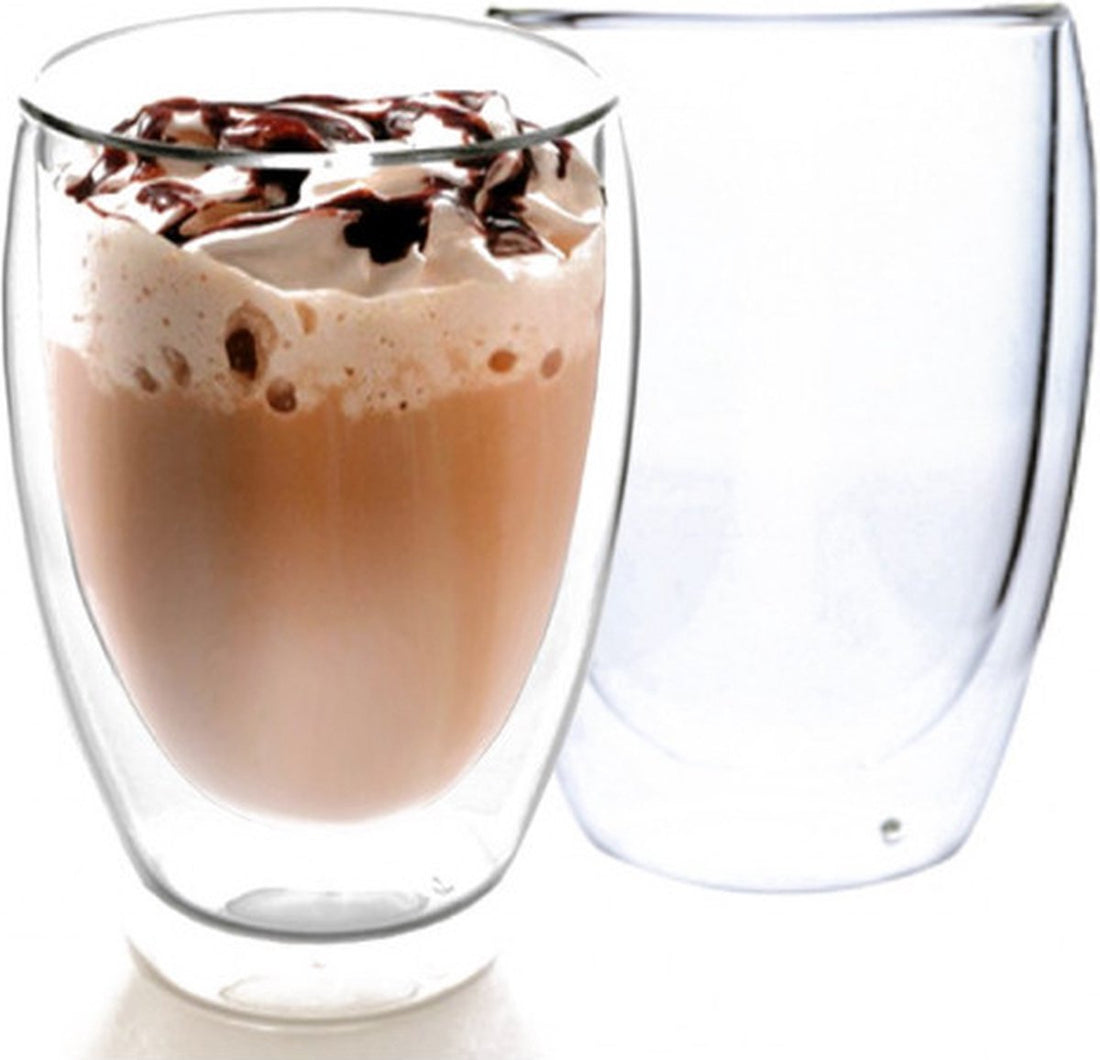 THERMISCHE GLÄSER 350 ML FÜR LATTE MACCHIATO SET 2 STÜCK * 2 Stück 350 ml(xxl) große Tee- / Kaffee- / Latte Macchiato-Gläser