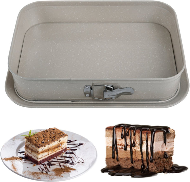 KINGHoff KH1978 Grote Rechthoekige Bakvorm 39x27x7,5 cm - XL Vorm voor Cheesecake, Ovenschotels en Taarten - Antiaanbaklaag - Ovenbestendig tot 220°C - Ovenvorm - Bakvorm - Cakevorm XL -
