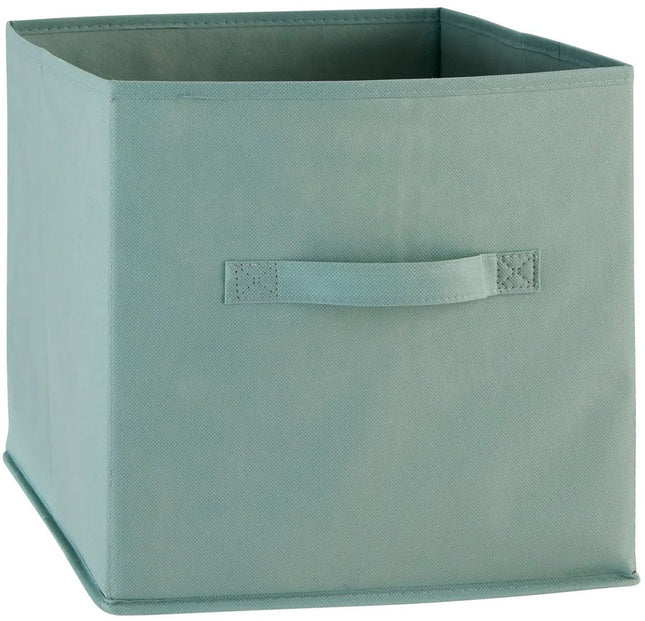 5Five Aufbewahrungskorb/Schrankkorb Square Box – Karton/Kunststoff – 29 Liter – Seegrün – 31 x 31 x 31 cm – Regalboxen