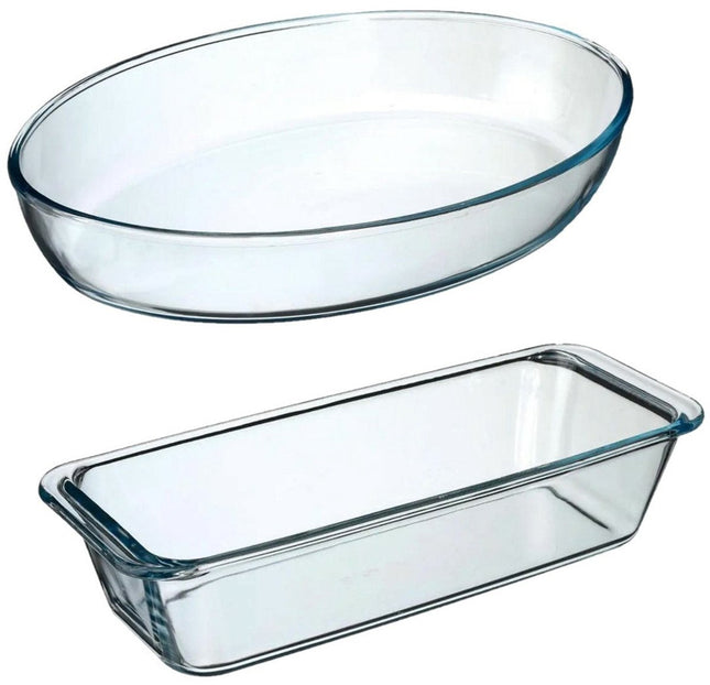 Secret de Gourmet Auflaufform-Set - 2 Größen - Glas - 35 x 25 cm - 31 x 12 cm