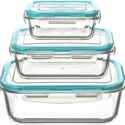 5Five Magnetron schaal set van 3 - voorraaddoos - Diepvries doos - Ovenbestendig - 0.3L - 0.8L - 1.7L