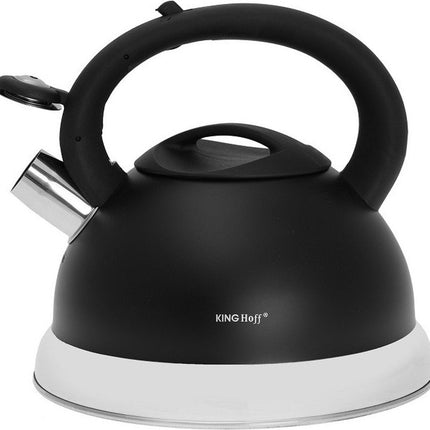 Kinghoff 1225 - Fluitketel - zwart - 3 liter