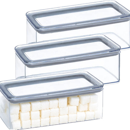 5Five Vorratsbehälter - 4er-Set - Küche/Lebensmittel - Kunststoff - 1000 ml - luftdichter Deckel - transparent - 20 x 10 x 7 cm