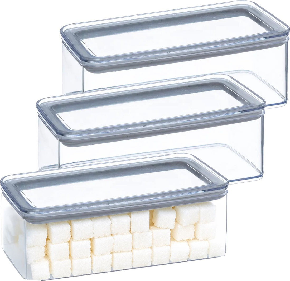 5Five Vorratsdose - 4er-Set - Küche / Lebensmittel - Kunststoff - 1000 ml - luftdichter Deckel - transparent - 20 x 10 x 7 cm
