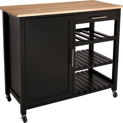 5Five® Luxe Küchenwagen aus Holz, groß - Schwarz