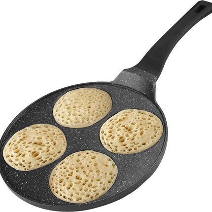 Crêpemaker - Pancake - Pannenkoeken - Flensjespan - 4 Kop Marmeren Anti Aanbaklaag