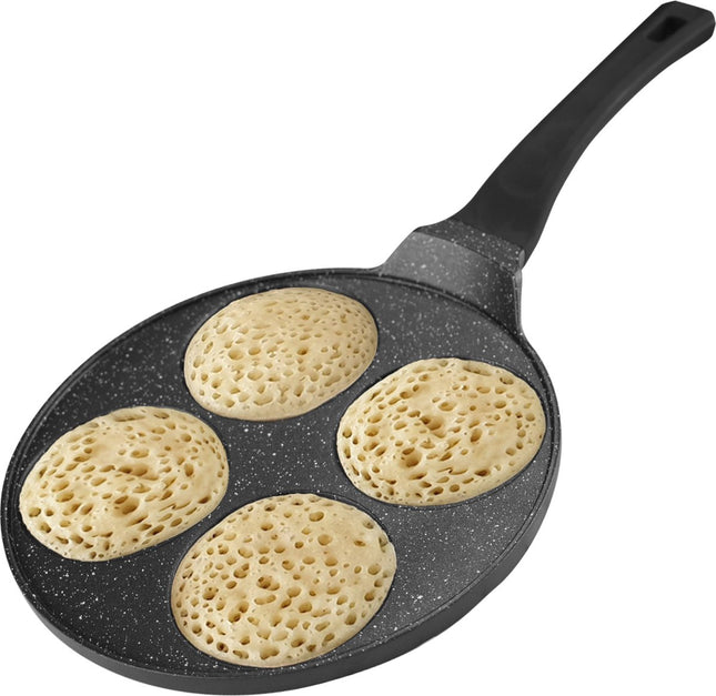 Crêpemaker - Pancake - Pannenkoeken - Flensjespan - 4 Kop Marmeren Anti Aanbaklaag