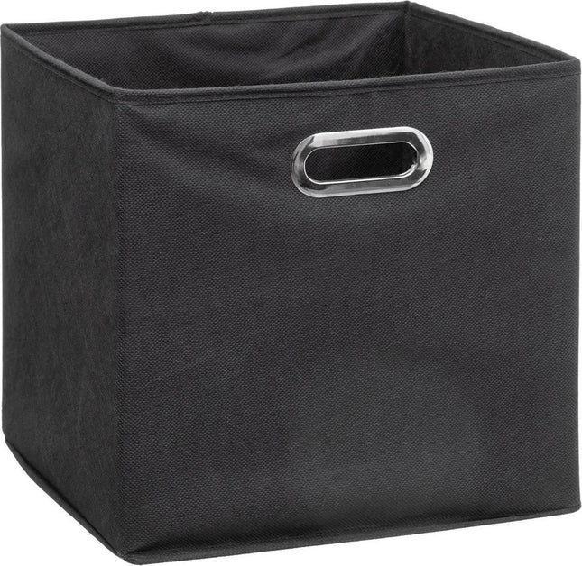 5Five Opbergmand/kastmand - donkergrijs - linnen - 29 liter - 31 x 31 x 31 cm - Opbergbox - Vakkenkast manden