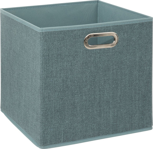 5Five Aufbewahrungskorb/Schrankkorb – Eisblau – 31 x 31 x 31 cm – 29 Liter – Fachkorb – Stoff mit verstärktem Boden – Faltbar