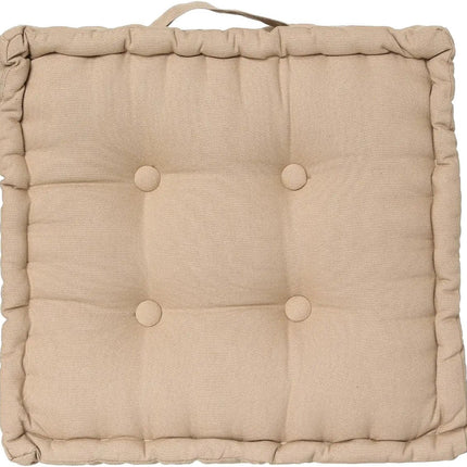 Atmosphera Vloerkussen Square - beige - katoen - 40 x 40 x 8 cm - vierkant - Extra dik