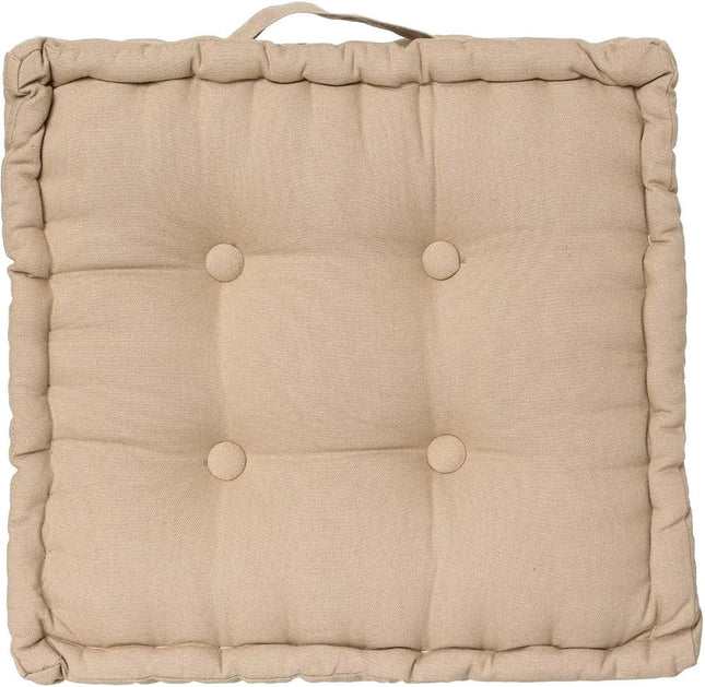 Atmosphera Vloerkussen Square - beige - katoen - 40 x 40 x 8 cm - vierkant - Extra dik