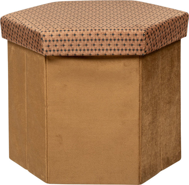 Atmosphera Pouf – Faltbar – Karamellbraun – 40x46cm