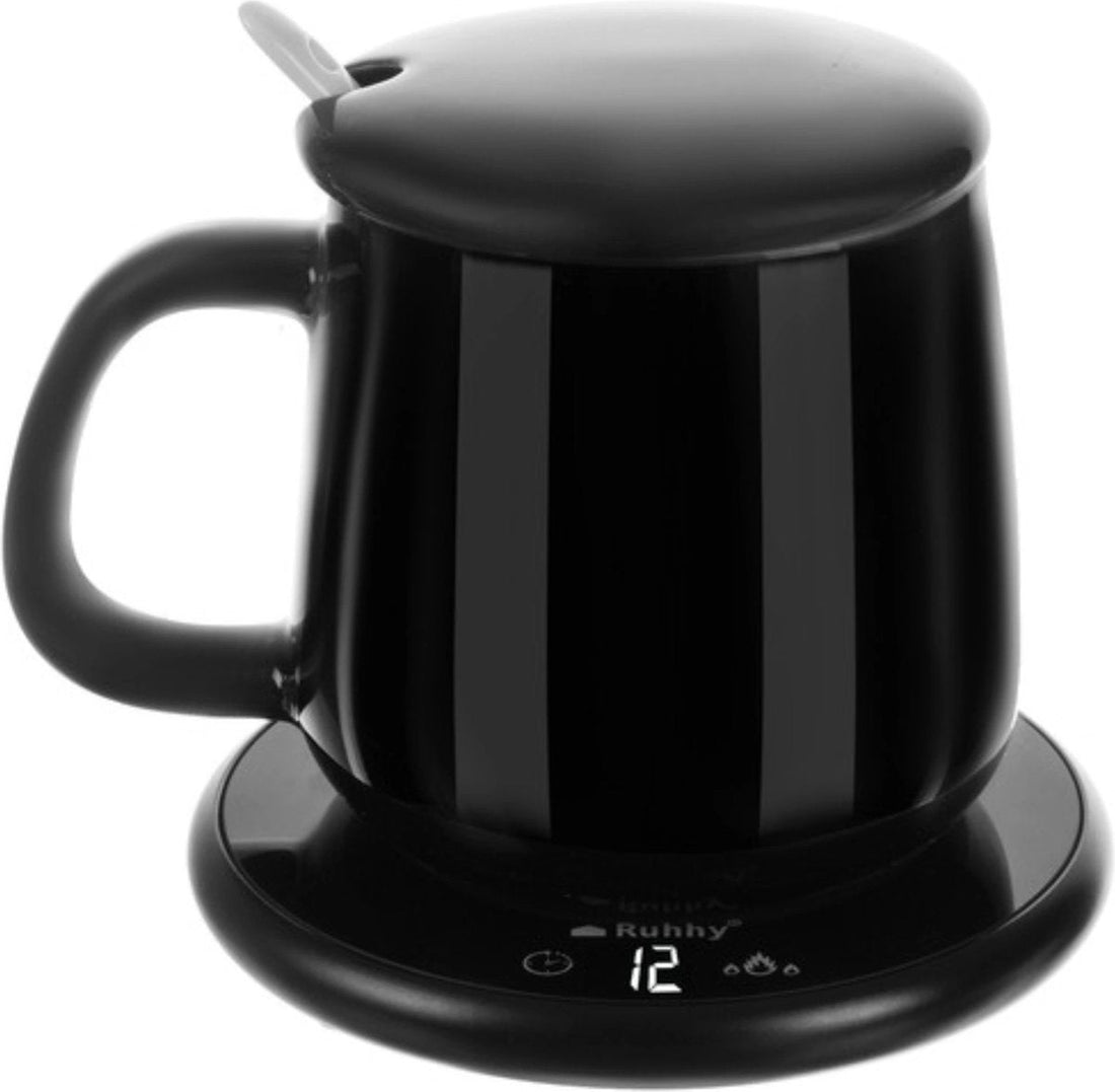 Chauffe-tasse électrique Ruhhy avec tasse - Gardez vos boissons parfaitement au chaud