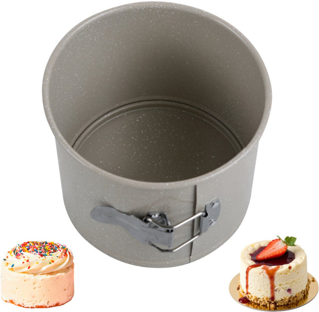 KingHoff KH-1980 Hohe Kuchenform - Rund - Durchmesser 16 cm, Höhe 13 cm - Marmor-Antihaftbeschichtung - Ofenfest bis 220°C - Backform - Kuchenform