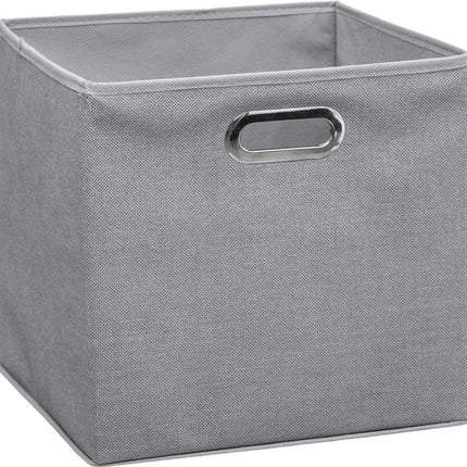 5Five Aufbewahrungskorb/Schrankkorb grau - Leinen - 29 Liter - 31 x 31 x 31 cm - Aufbewahrungsbox - Regalkörbe