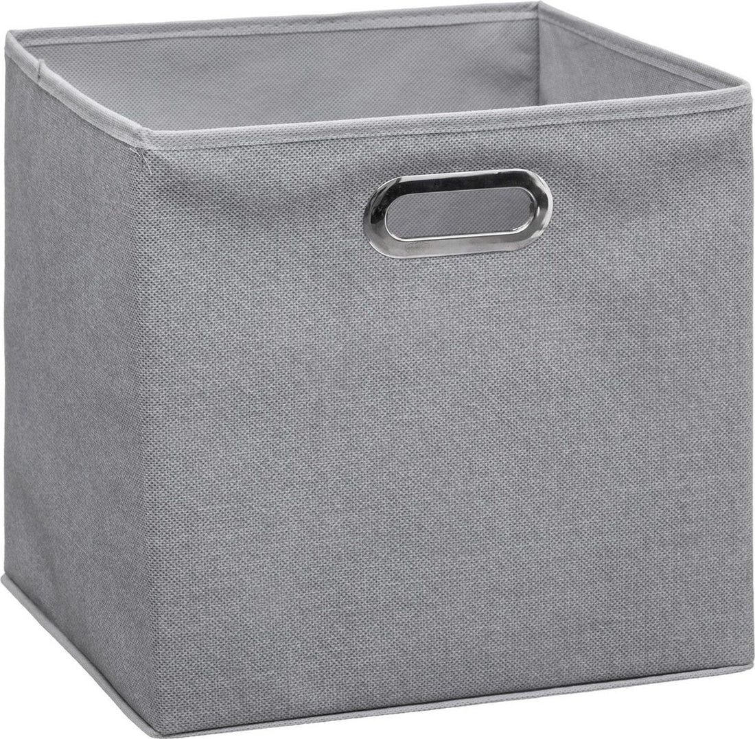 5Five opbergmand/kastmand lichtgrijs linnen – 29 liter, 31 x 31 x 31 cm