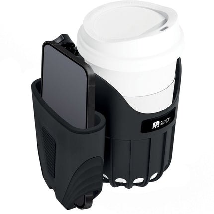 Sipo SCA-03 Universalbecher- und Telefonhalter 2-in-1 – Für Kinderwagen, Fahrräder und Rollstühle – Kinderwagen-Telefonhalterung – Buggy-Getränkehalter –