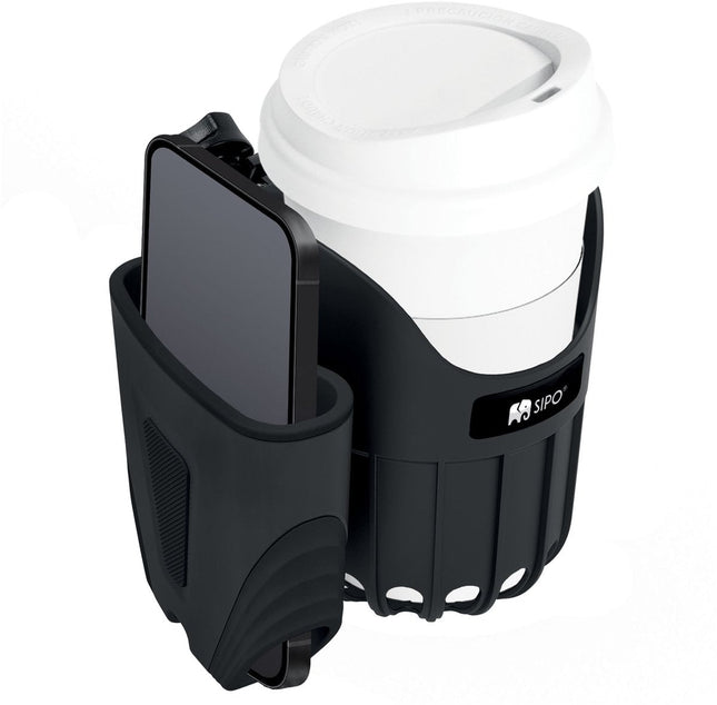 Sipo SCA-03 Universalbecher- und Telefonhalter 2-in-1 – Für Kinderwagen, Fahrräder und Rollstühle – Kinderwagen-Telefonhalterung – Buggy-Getränkehalter –