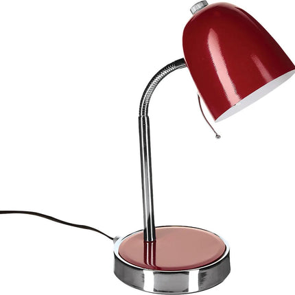Atmosphera Tafellamp/bureaulampje Design Light - metaal - rood/zilver - H35 cm- Leeslampje