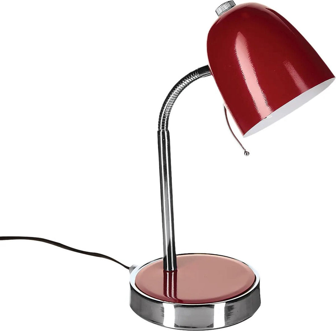 Atmosphera Lampe de table/de bureau Design Light - métal - rouge/argent - H35 cm - Lampe de lecture