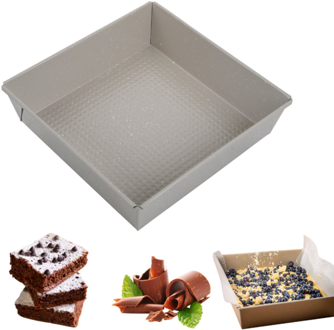 Kinghoff KH-1974 vierkante bakvorm – bakblik 24 x 24 x 6 cm, beige